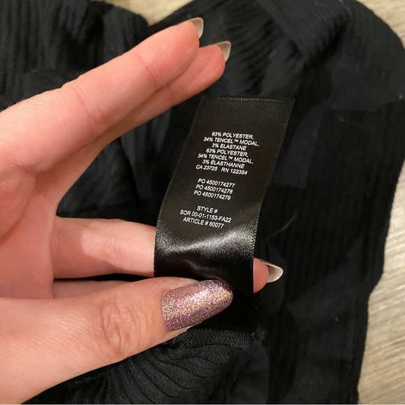 Black Ribbed The Group Babaton Aritzia Long Sleeve Top - Picture 5 of 7